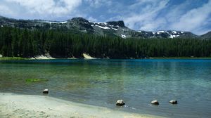 Preview wallpaper lake, mountain, shore, water, landscape, nature