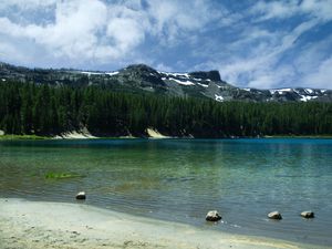 Preview wallpaper lake, mountain, shore, water, landscape, nature