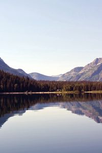 Preview wallpaper lake, mountain, sky, reflection, trees