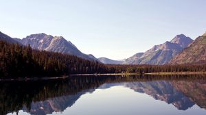 Preview wallpaper lake, mountain, sky, reflection, trees
