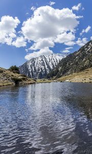 Preview wallpaper lake, mountain, slope, nature