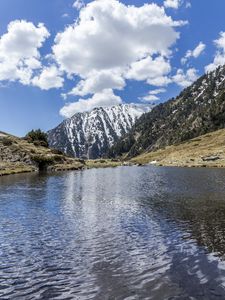 Preview wallpaper lake, mountain, slope, nature