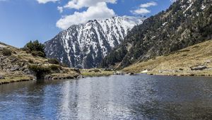 Preview wallpaper lake, mountain, slope, nature