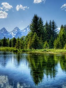 Preview wallpaper lake, mountain, tree, water, landscape
