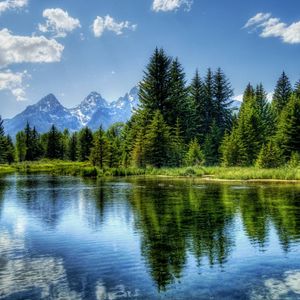 Preview wallpaper lake, mountain, tree, water, landscape