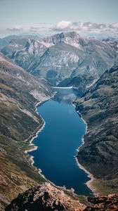 Preview wallpaper lake, mountains, aerial  view, landscape