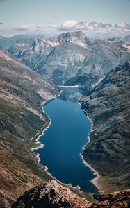 Preview wallpaper lake, mountains, aerial  view, landscape