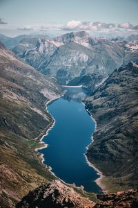 Preview wallpaper lake, mountains, aerial  view, landscape