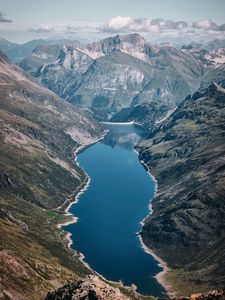 Preview wallpaper lake, mountains, aerial  view, landscape