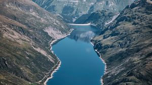 Preview wallpaper lake, mountains, aerial  view, landscape
