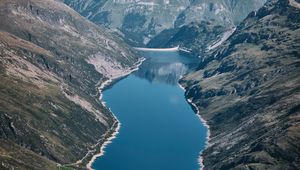 Preview wallpaper lake, mountains, aerial  view, landscape