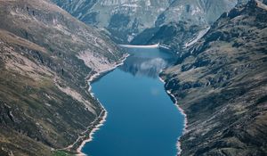 Preview wallpaper lake, mountains, aerial  view, landscape