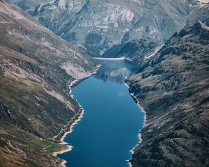 Preview wallpaper lake, mountains, aerial  view, landscape