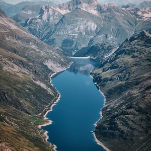 Preview wallpaper lake, mountains, aerial  view, landscape