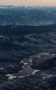 Preview wallpaper lake, mountains, aerial view, valley, landscape