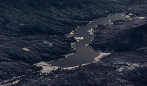 Preview wallpaper lake, mountains, aerial view, valley, landscape