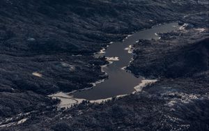 Preview wallpaper lake, mountains, aerial view, valley, landscape