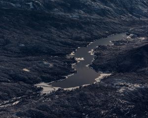 Preview wallpaper lake, mountains, aerial view, valley, landscape