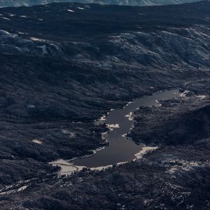 Preview wallpaper lake, mountains, aerial view, valley, landscape