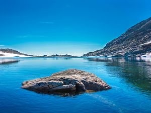 Preview wallpaper lake, mountains, blue water