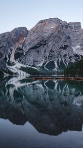 Preview wallpaper lake, mountains, boats, water, reflection