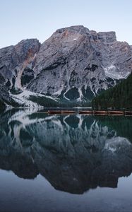 Preview wallpaper lake, mountains, boats, water, reflection