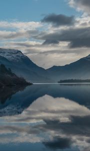 Preview wallpaper lake, mountains, clouds, water, reflection