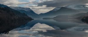 Preview wallpaper lake, mountains, clouds, water, reflection