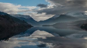 Preview wallpaper lake, mountains, clouds, water, reflection