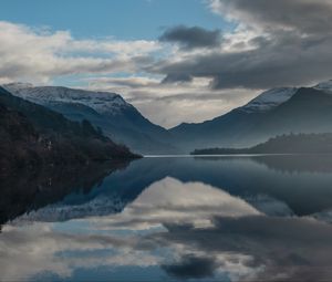 Preview wallpaper lake, mountains, clouds, water, reflection