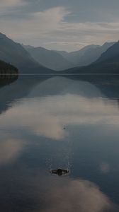 Preview wallpaper lake, mountains, fog, water, splash