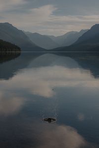 Preview wallpaper lake, mountains, fog, water, splash