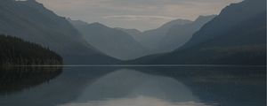 Preview wallpaper lake, mountains, fog, water, splash