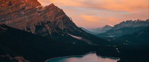 Preview wallpaper lake, mountains, forest, landscape, nature, sky