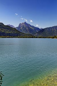 Preview wallpaper lake, mountains, forest, water, summer, landscape