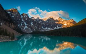 Preview wallpaper lake, mountains, forest, reflection, landscape