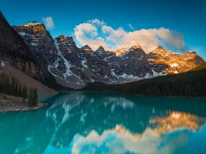 Preview wallpaper lake, mountains, forest, reflection, landscape