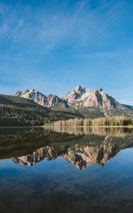 Preview wallpaper lake, mountains, forest, landscape, reflection