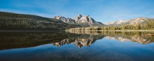Preview wallpaper lake, mountains, forest, landscape, reflection