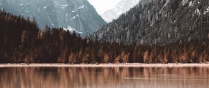 Preview wallpaper lake, mountains, forest, shore, landscape