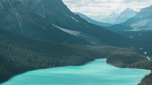Preview wallpaper lake, mountains, forest, rocks