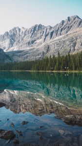 Preview wallpaper lake, mountains, forest, reflection, water, landscape