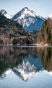 Preview wallpaper lake, mountains, forest, water, reflection, landscape