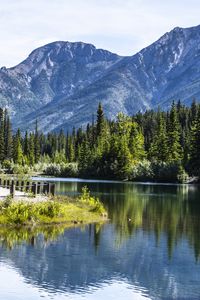 Preview wallpaper lake, mountains, landscape, trees, reflection