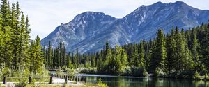 Preview wallpaper lake, mountains, landscape, trees, reflection
