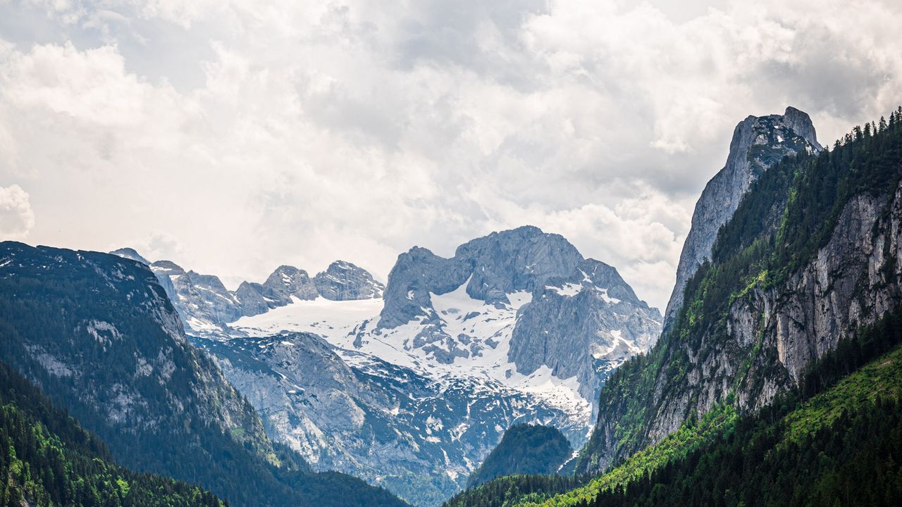 Wallpaper lake, mountains, landscape, nature, snow, trees