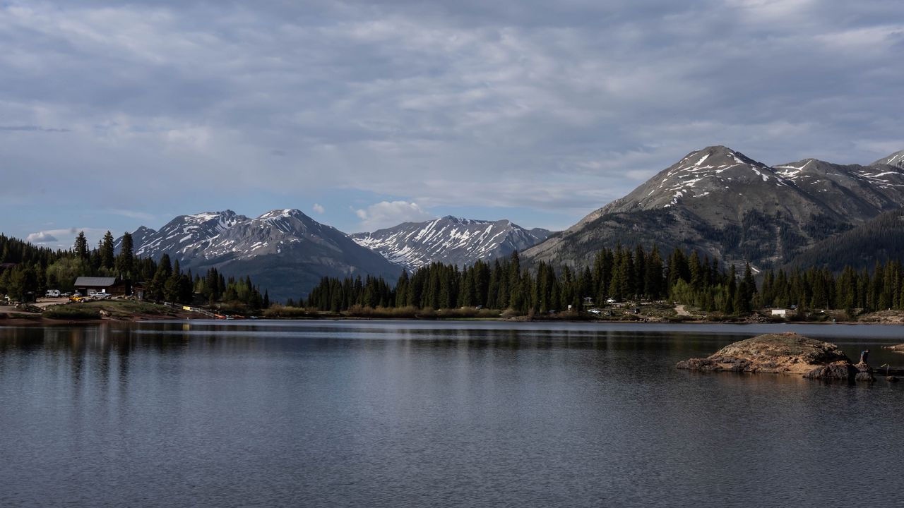 Wallpaper lake, mountains, landscape, sky, nature