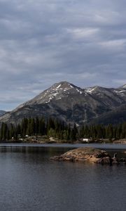 Preview wallpaper lake, mountains, landscape, sky, nature