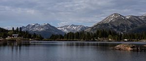 Preview wallpaper lake, mountains, landscape, sky, nature