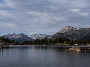 Preview wallpaper lake, mountains, landscape, sky, nature